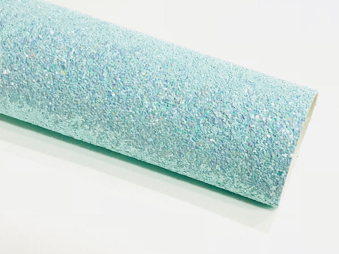 Pastel Blue Chunky CANVAS Glitter Fabric