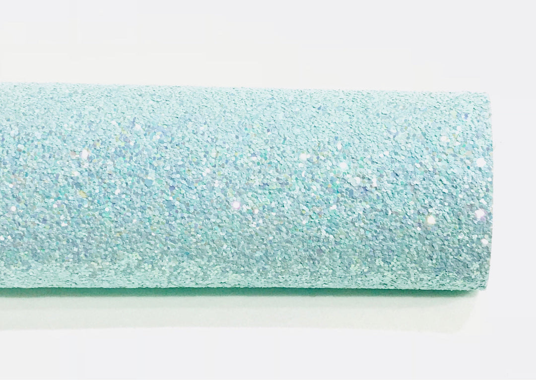 Pastel Blue Chunky CANVAS Glitter Fabric