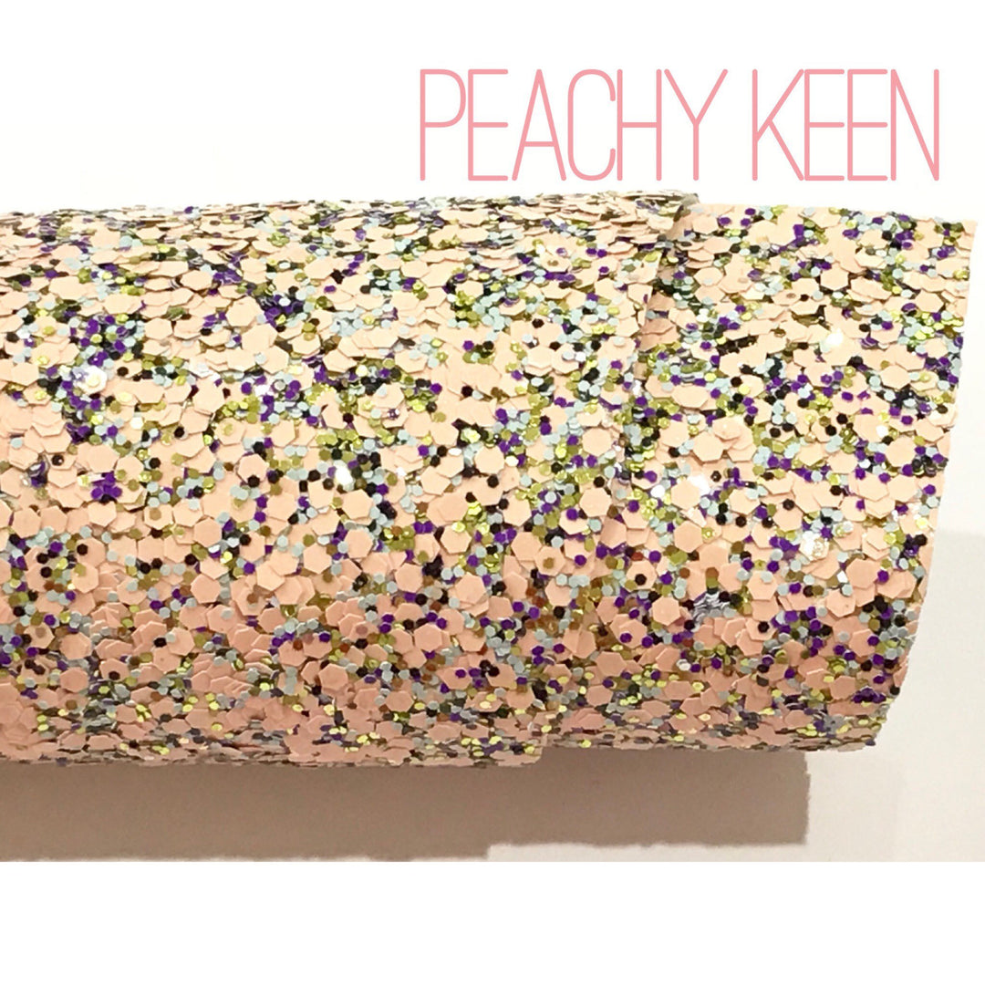 Tissu épais à paillettes hexagonales Peachy Keen