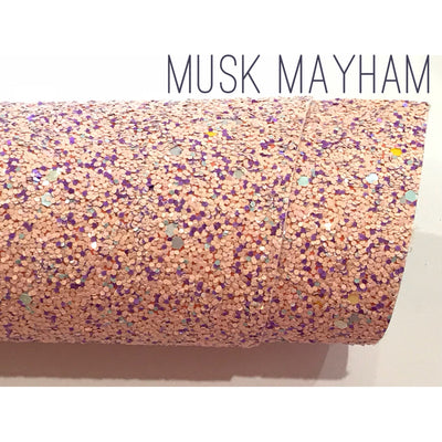 Musk Mayham Chunky Tricolour Glitter Fabric Sheet Thick A4 Sheet