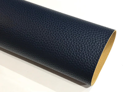 French Navy Blue 1.0mm Litchi Print Leatherette