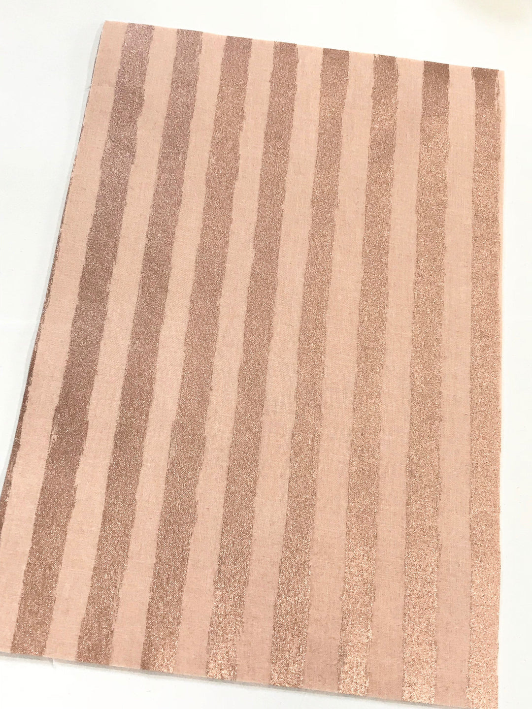 Blush Rose Gold Stripes Double Sided Fabric Sheets- Blush
