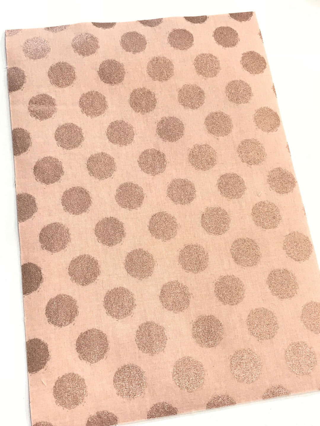 Blush Rose Gold Dots Double Sided Fabric Sheets - Blush Pink