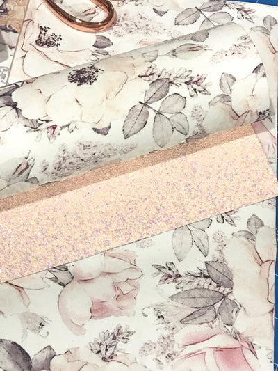 Isadora Floral Felt or Glitter Backed Fabric Sheets