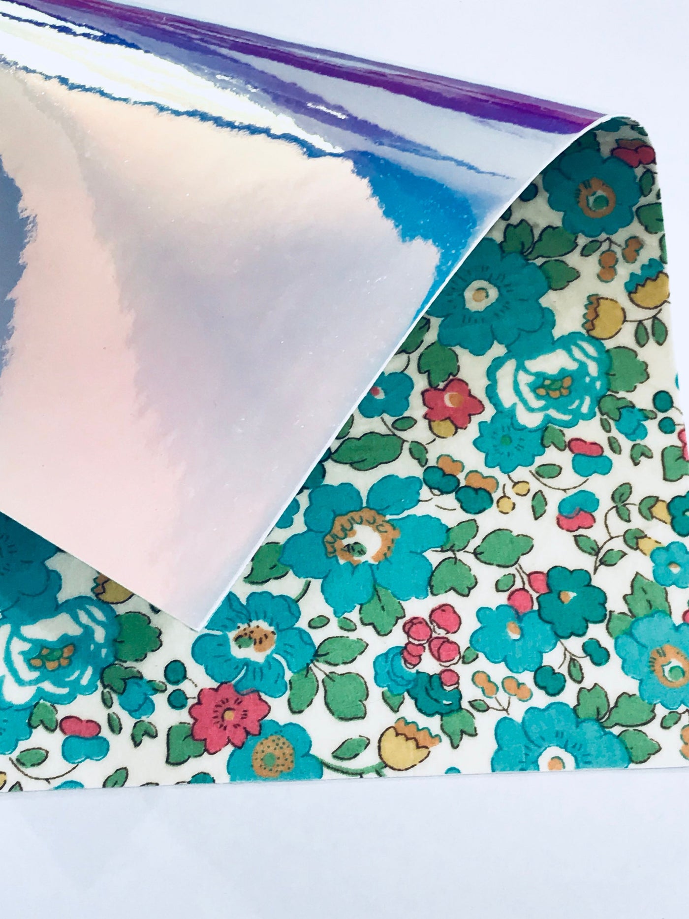 Liberty Betsy Mirror Green Double Sided Fabric Sheets - Ready to Ship
