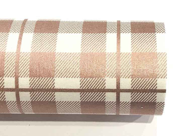 Blush Rose Gold Plaid Double Sided Fabric Sheets