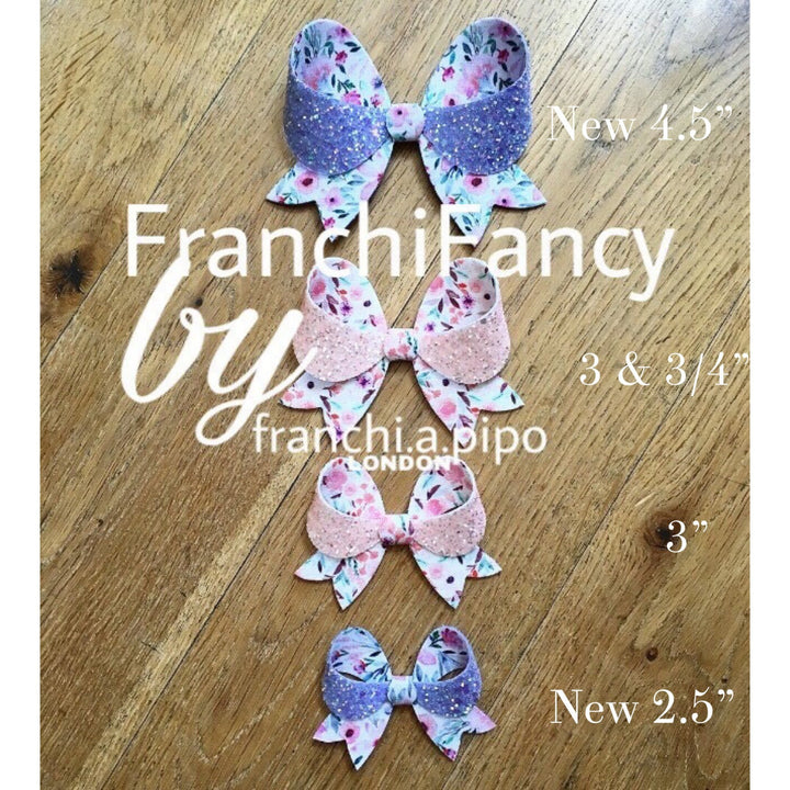 FranchiFancy Bow Plastic Trace and Cut Gabarit – Choix de 4 tailles – 2,5", 3", 3 3/4" et 4,5"