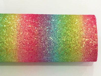 Bright Rainbow Chunky Frosted Glitter Fabric