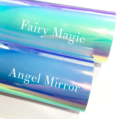 Holographic Angel and Fairy Mirror Patent Leatherette 1.2mm Holographic Glossy Leather