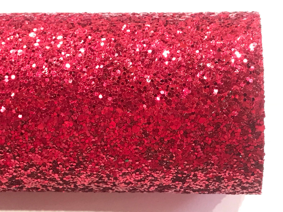 Feuille de tissu à grosses paillettes rouge rubis