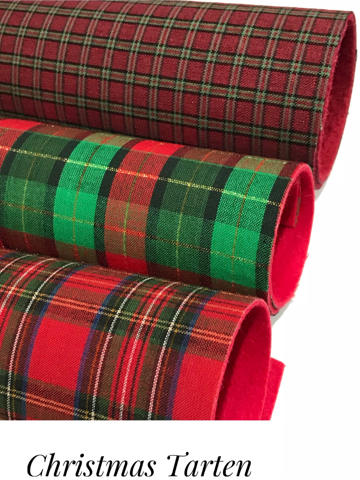 Red Tartan Felt Fabric Sheets