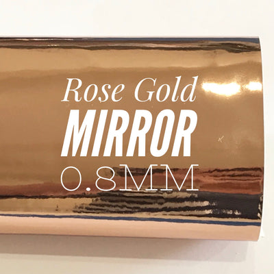 Rose Gold Mirrored Leatherette 0.8mm Thickness Mirror Rose Gold Glossy Leather