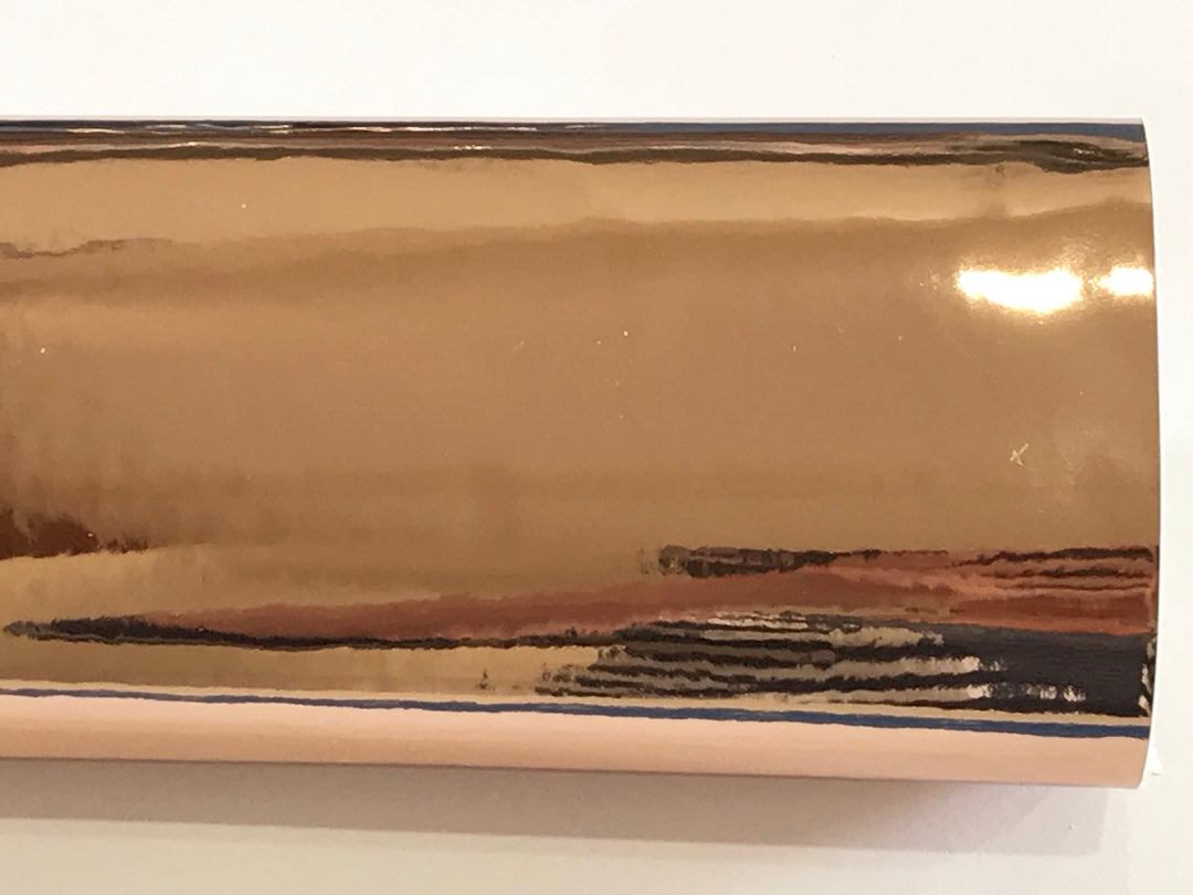 Cuir brillant d'or de rose de miroir d'épaisseur du similicuir reflété par or rose 0.8mm