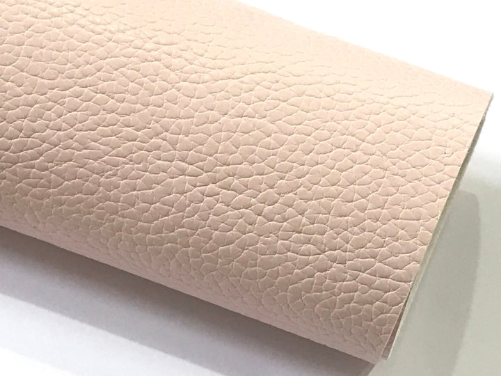 Baby Powder Pink Thick 1.2mm Litchi Print Leatherette