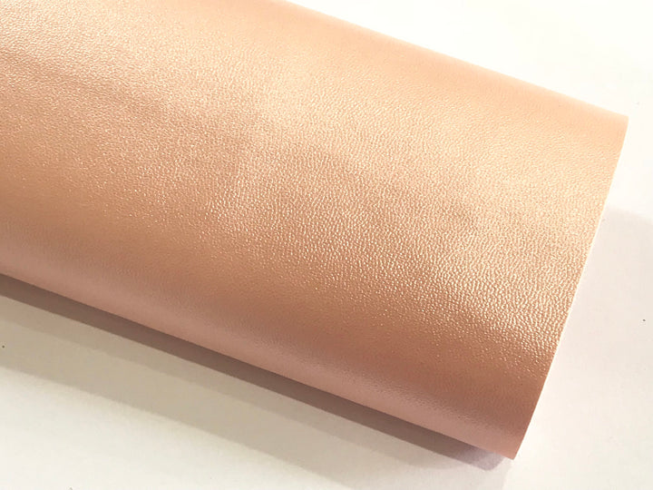 Smooth Apricot Blush Faux Leather Fabric Sheet