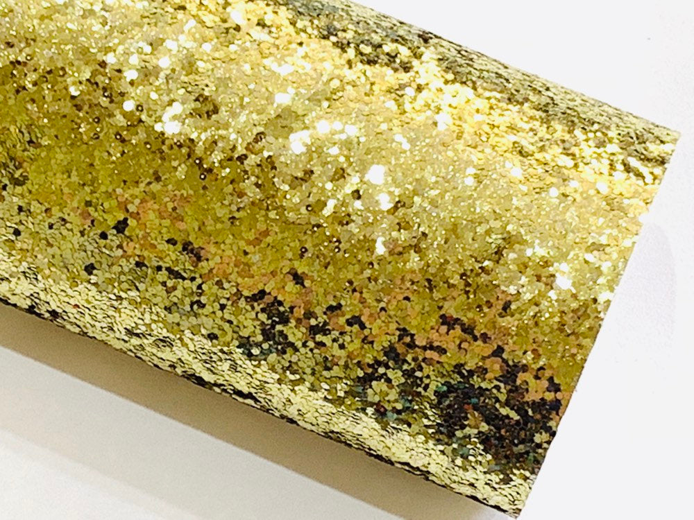 Gold Glitter Leather Fabric 0.7mm