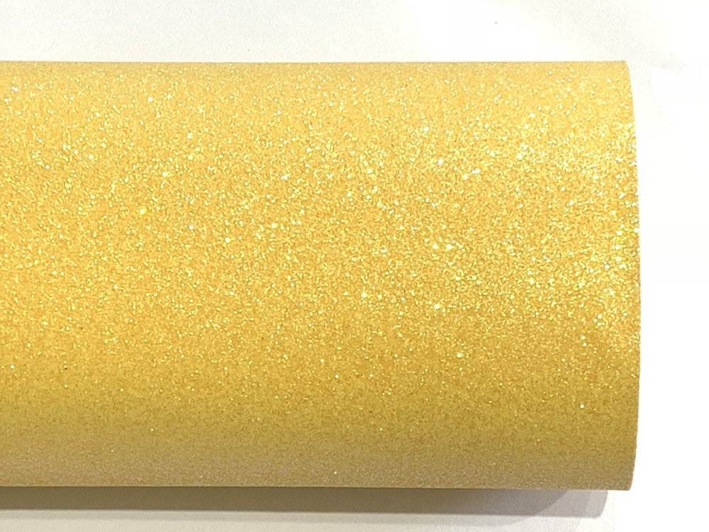 Yellow Fine Glitter Fabric Sheet