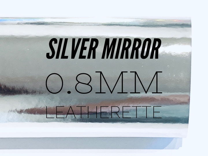 Similicuir verni miroir argenté, épaisseur 0,8 mm, cuir brillant argenté A4
