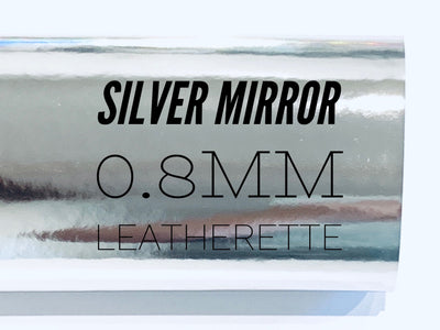 Silver Mirrored Patent Leatherette 0.8mm Thickness Silver Glossy Leather A4