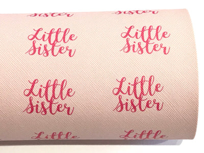 Pink Little Sister PU Leather Fabric Sheets  A4