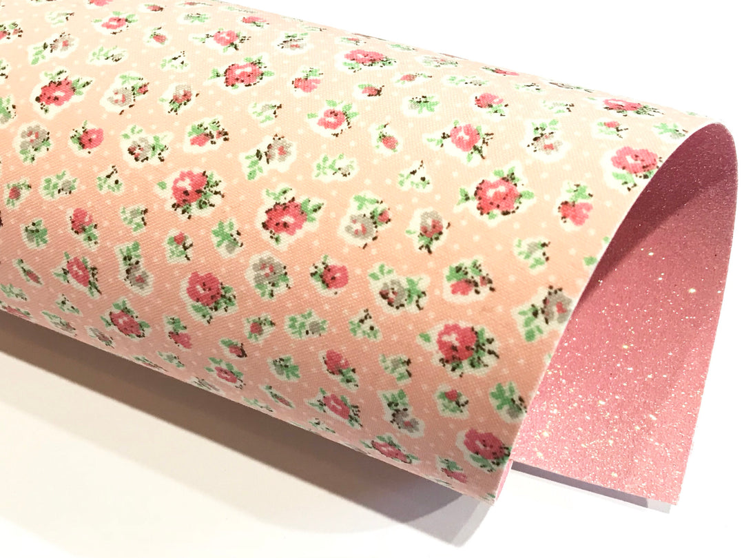 Pretty in Pink Floral Double Sided Felt Fabric A4