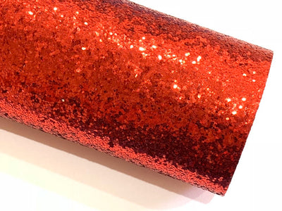 Red Glitter Fabric Sheet 0.7mm Thick Christmas Red Glitter A4 Sheets