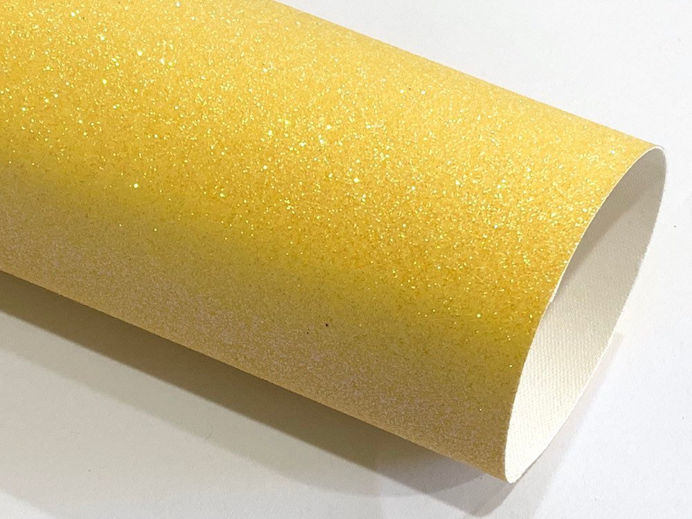 Yellow Fine Glitter Fabric Sheet