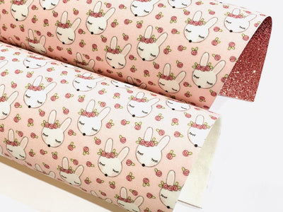 Rosey Bunny Artisan Fabric Felt with Chunky Glitter Combo option