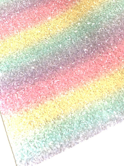 Pastel Rainbow Chunky Frosted Glitter with Soft Felt Rear