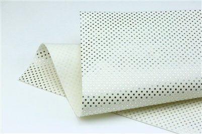 Metallic Silver Dots on White Merino Wool Felt