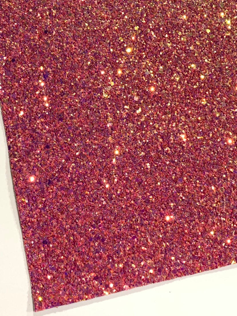 Pink Crush Iridescent Chunky Glitter Fabric