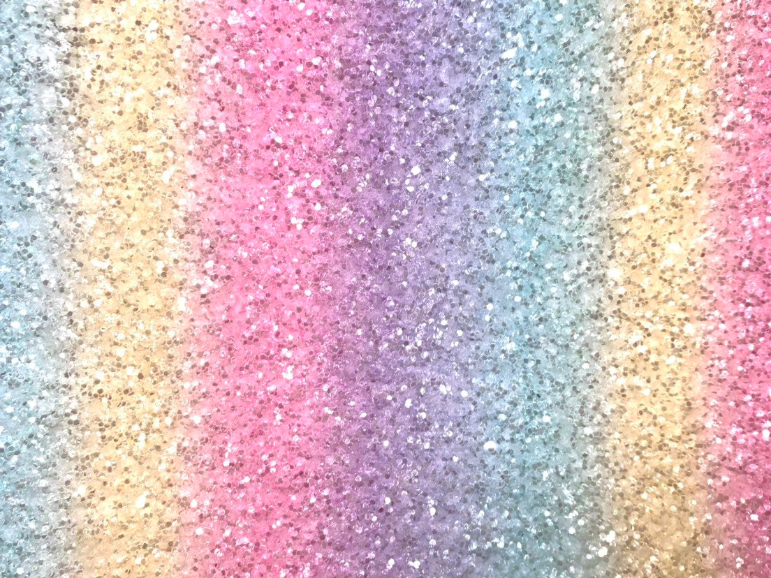 Pastel Rainbow Chunky Frosted Glitter with Soft Felt Rear