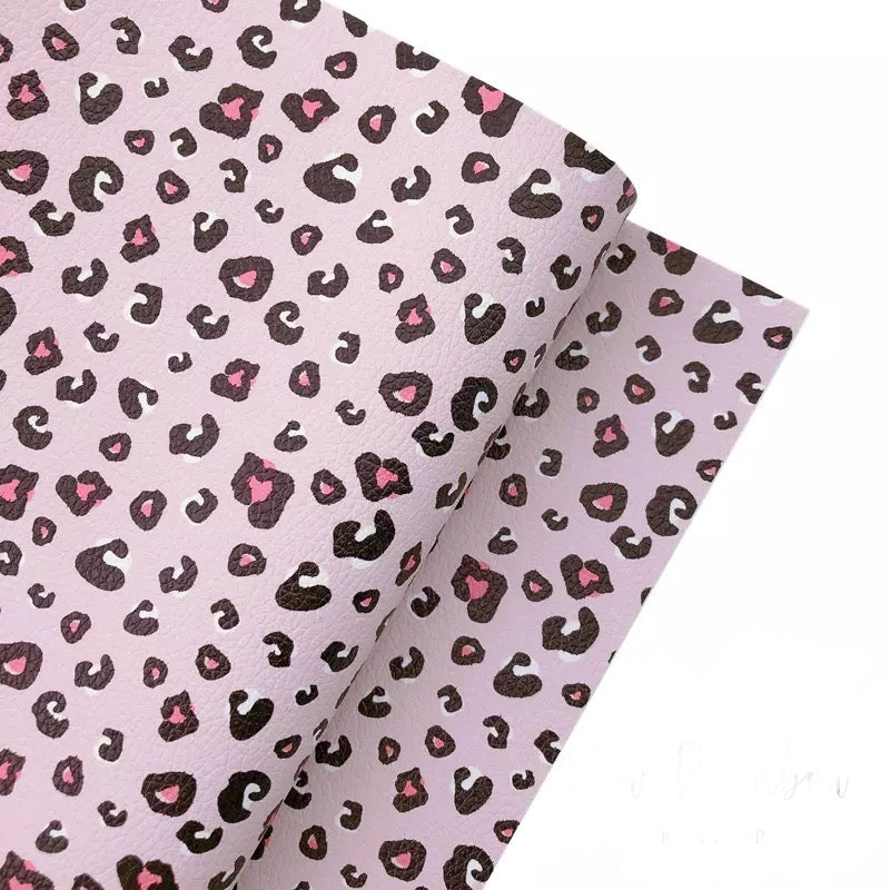 Pink Animal Print Faux Leatherette Sheet