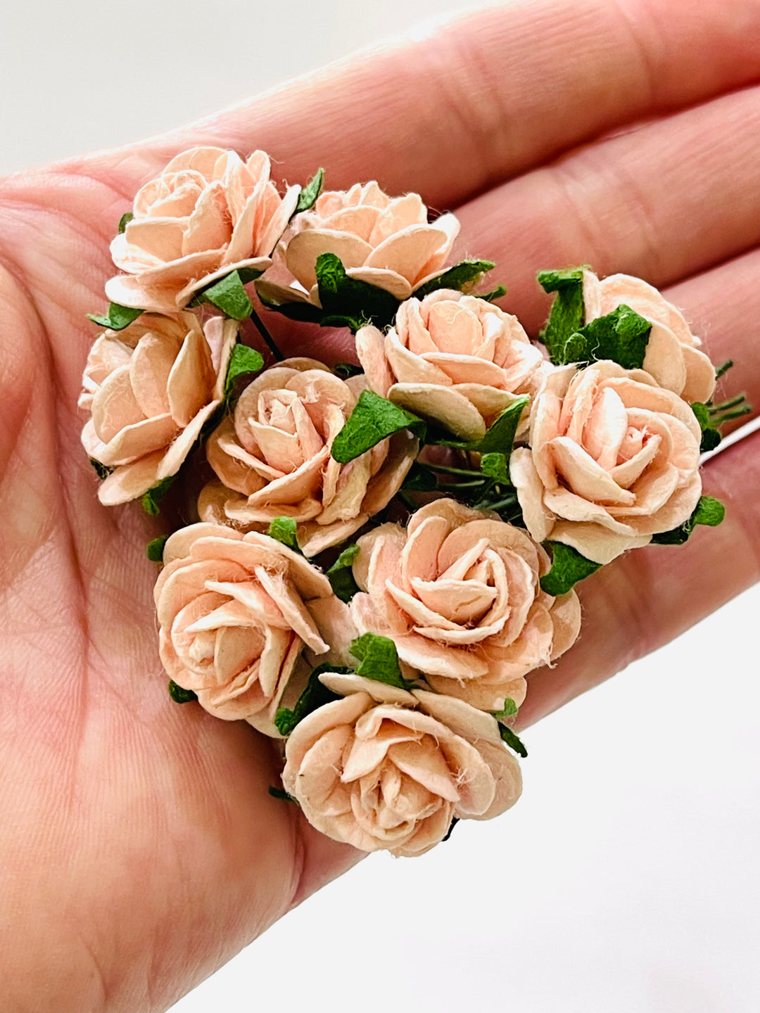 Sweet Shop Roses And Leaves Mulberry Paper Flowers 29 Pieces