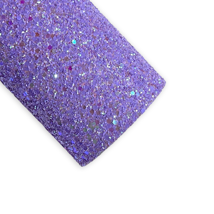 Violet Chunky Glitter Leather - Neon Rainbow
