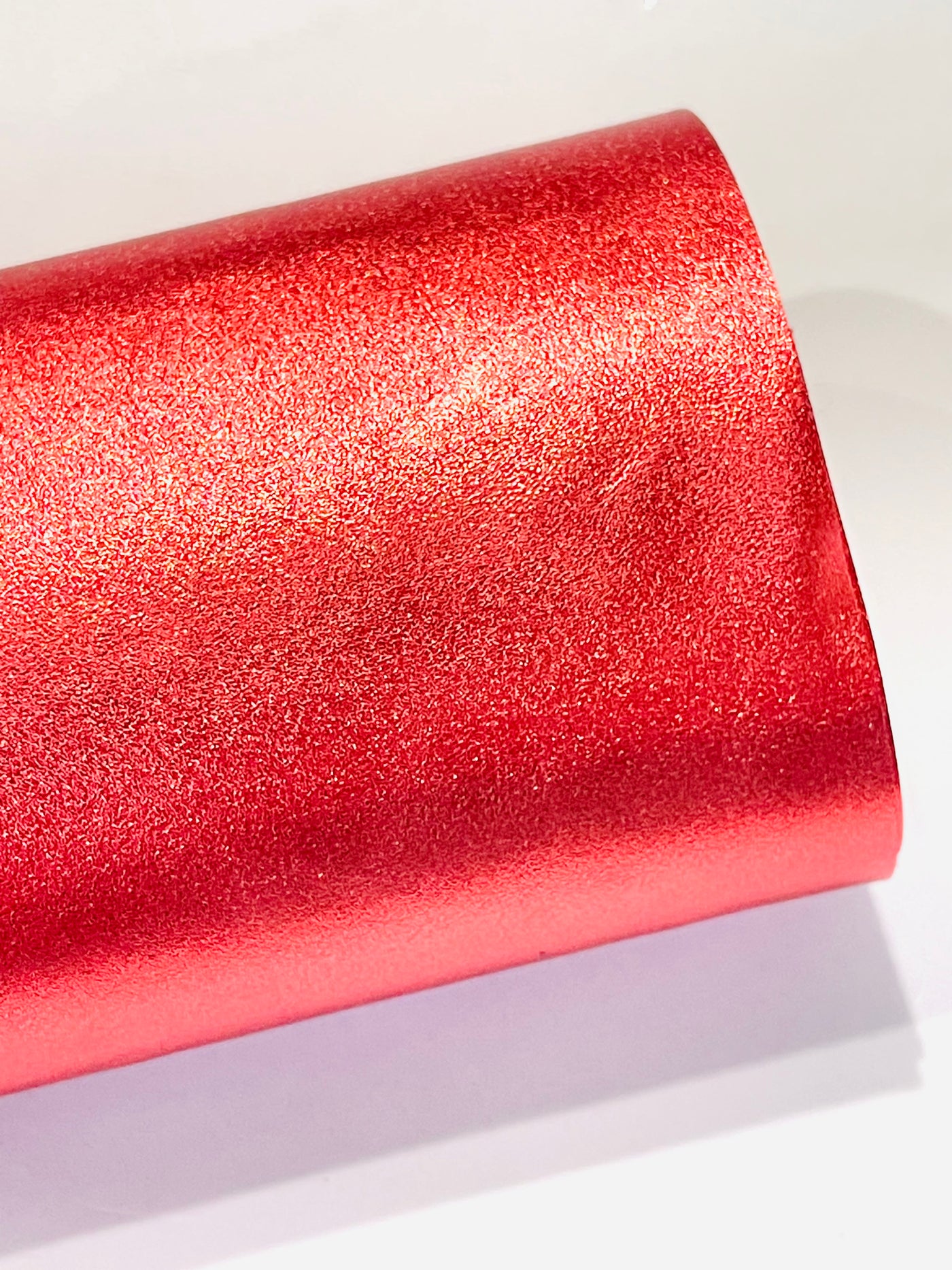 Red Metallic Smooth Faux Leatherette