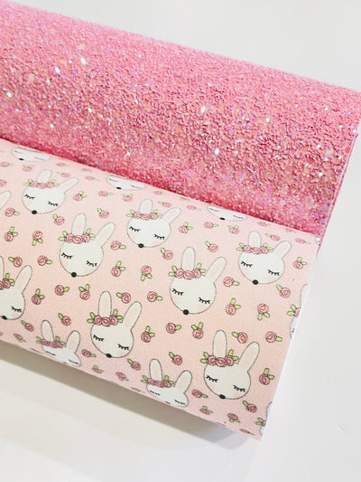 Rosey Bunny Artisan Fabric Felt with Chunky Glitter Combo option