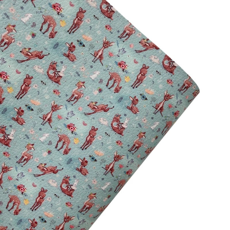 Forest Friends Print Faux Leatherette Sheet