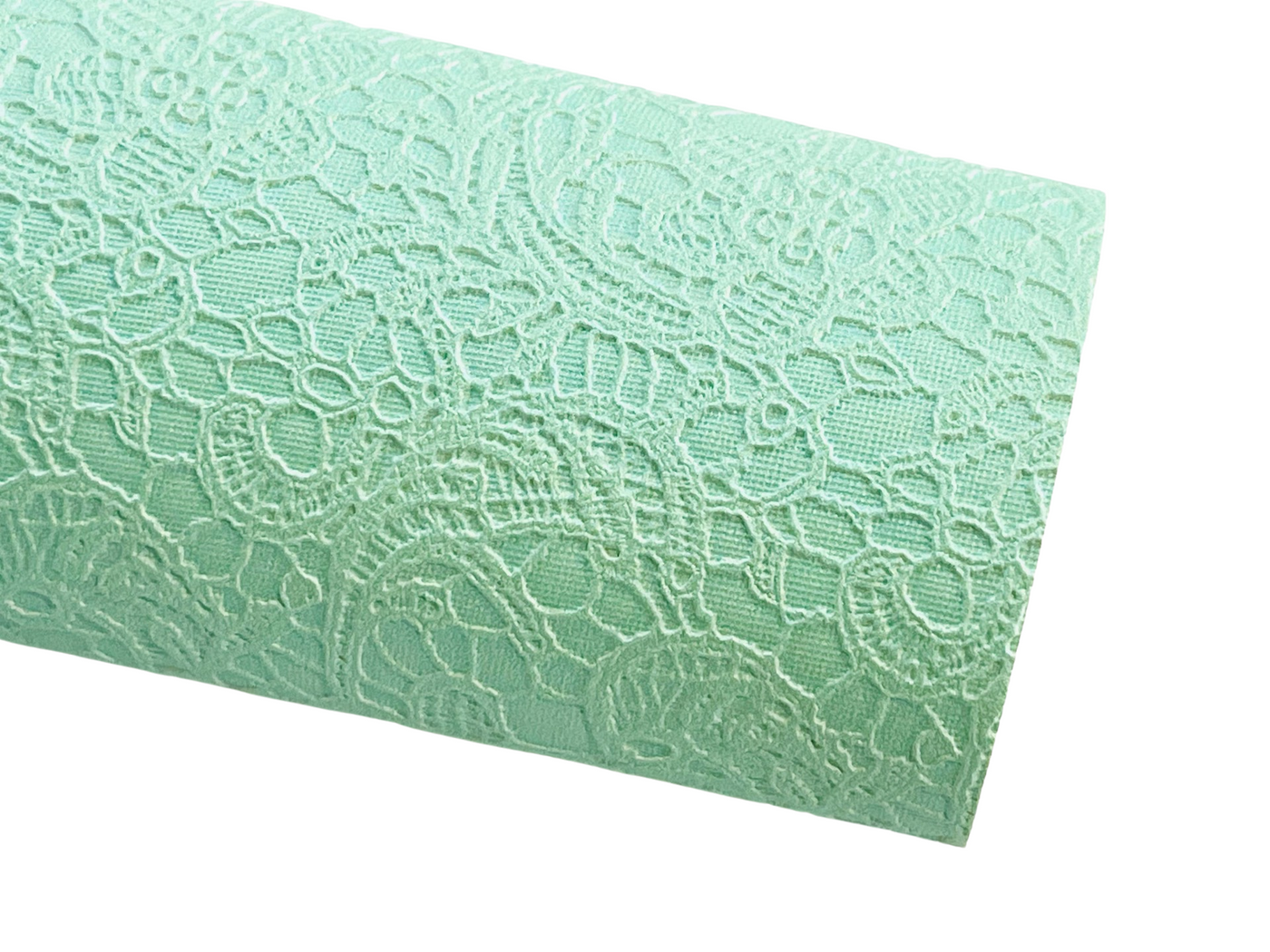 Mint Green Gelato Lace Embossed Faux Leatherette Sheet