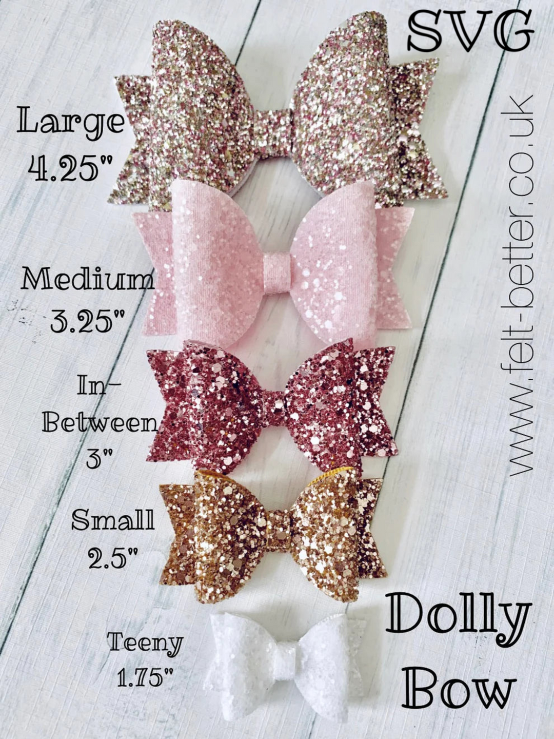 The Original Dolly Bow SVG - Tailles individuelles - TÉLÉCHARGEMENT NUMÉRIQUE