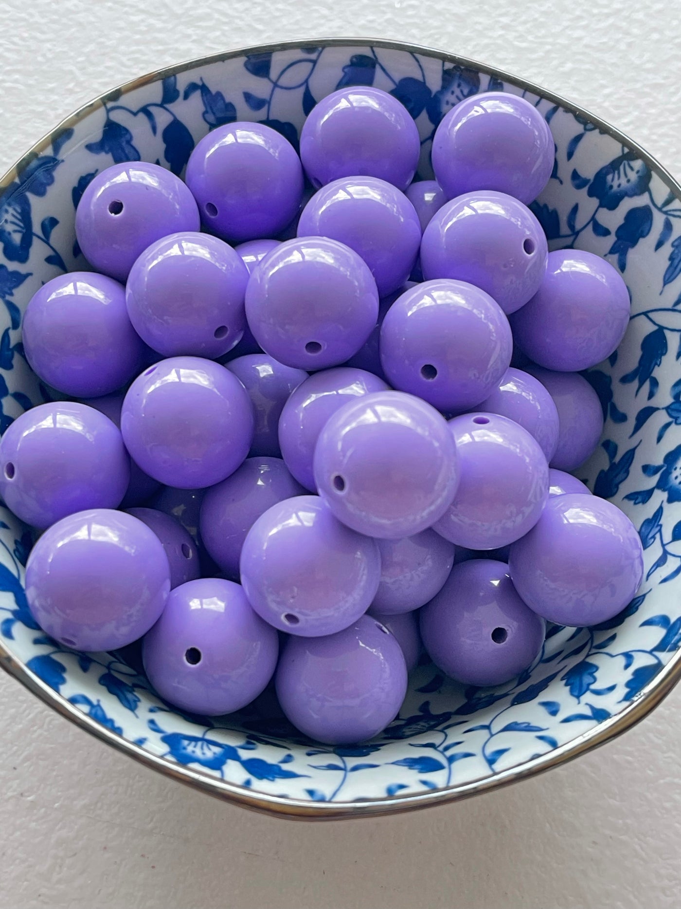 Purple Solid 20mm Bubblegum Beads