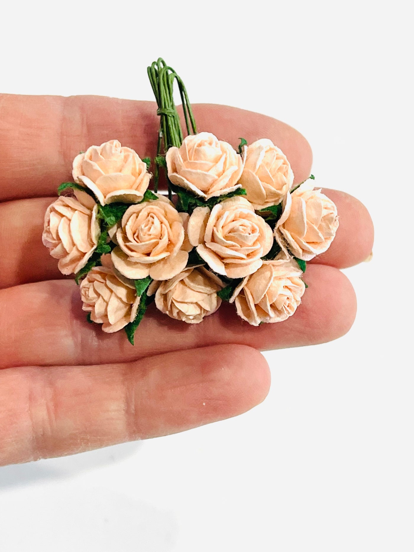 Peach Puff Mulberry Paper Roses - 10mm, 15mm, 20mm