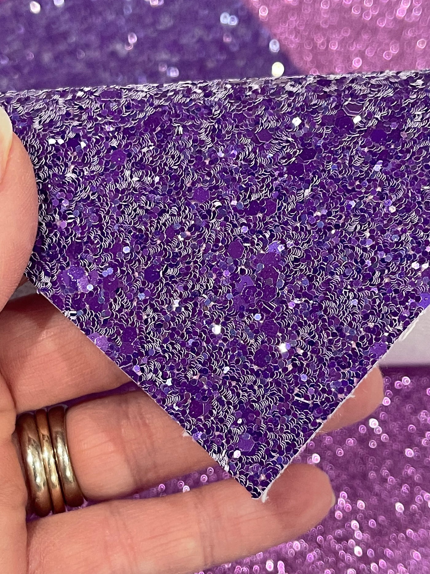 Dark Purple Glitter Leather