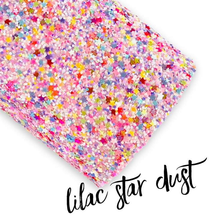 Lilac Star Dust Chunky Glitter Leather