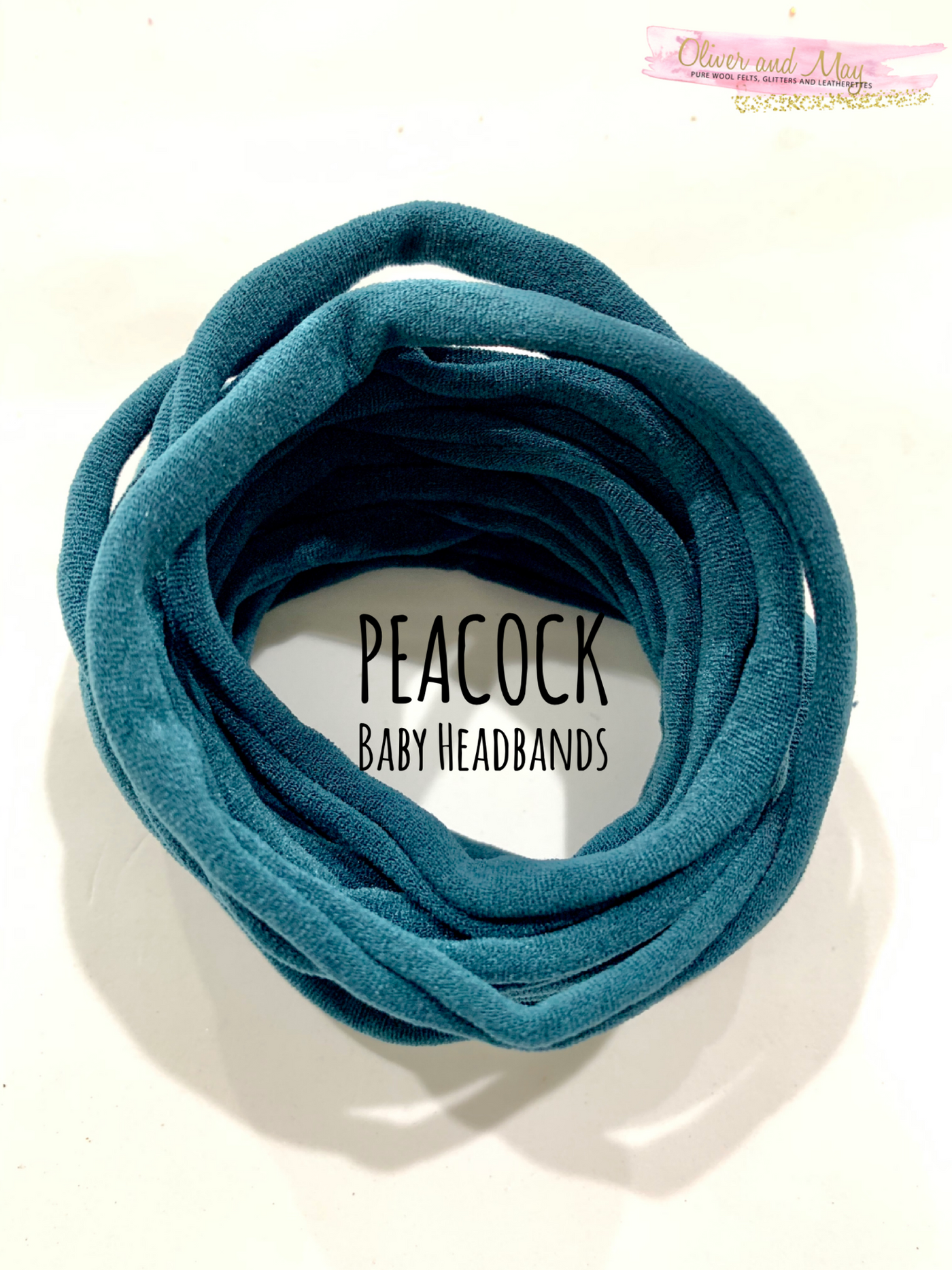 PEACOCK Nylon Headbands, Soft Nylon Bands, Baby Headbands, DIY Bows, Hair Bow Supplies, DIY Supplies, One Size Fits Most Headbands