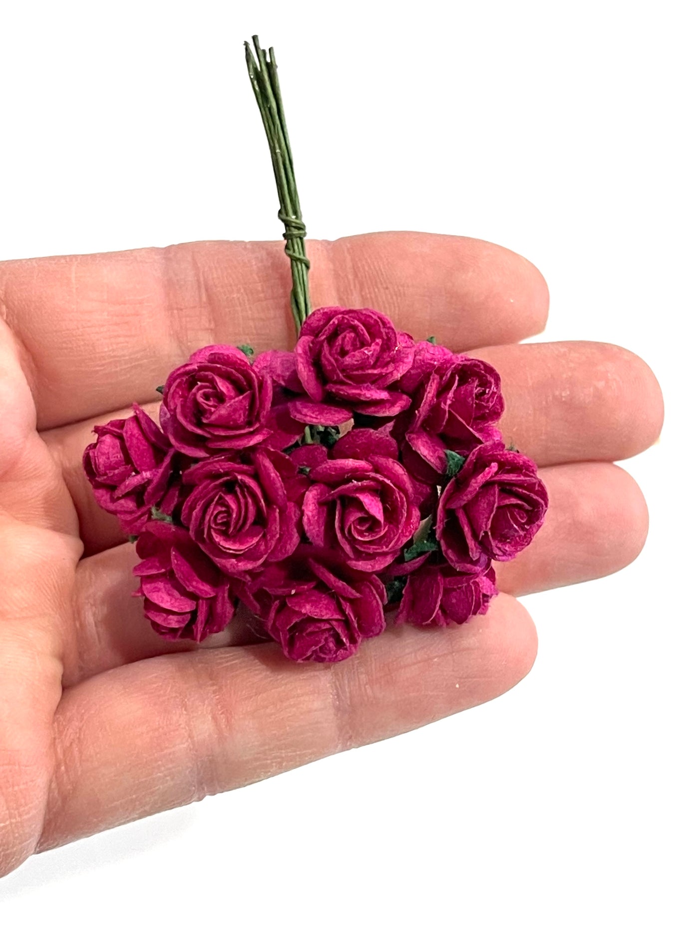 Burgundy Pink Mulberry Paper Roses - 10mm, 15mm, 20mm