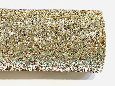Very Pale Gold Chunky Glitter Fabric