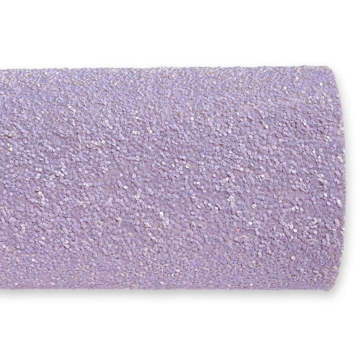 Feuilles de tissu à paillettes épaisses violet très pâle