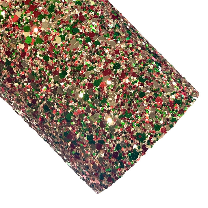 Christmas Sparkle Glitter - Gold, Red and Green Chunky Glitter - Premium Felted Glitter