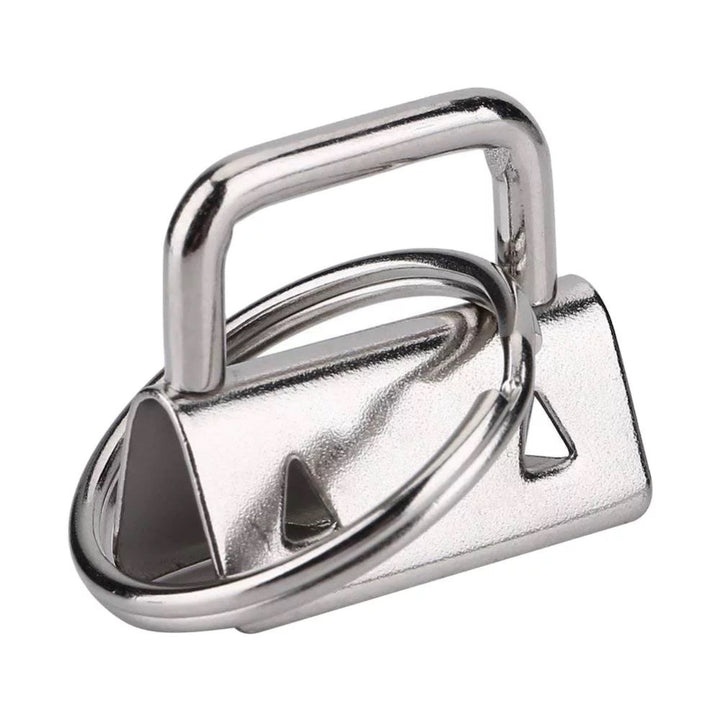 Matériel de porte-clés argenté Porte-clés de 1 pouce (25 mm) avec anneau fendu de 25 mm 10 ou 50 paquets